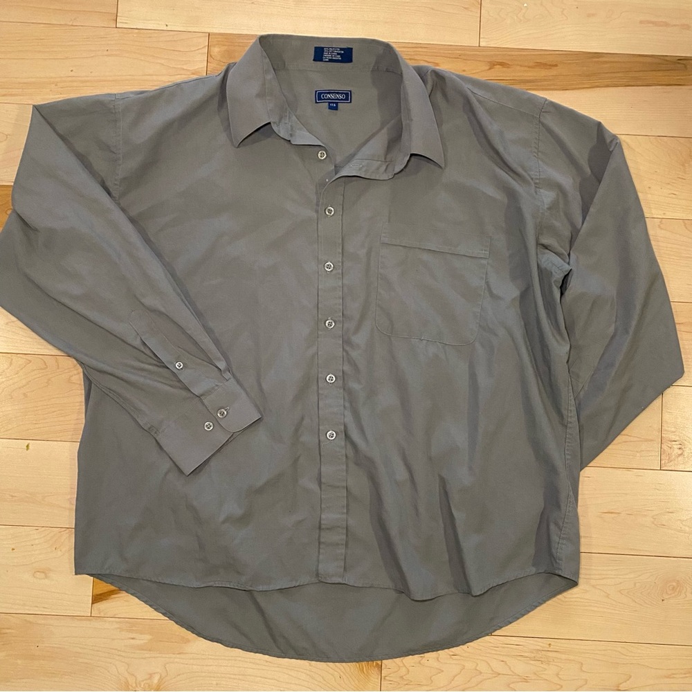 Men's Slate Gray Button-Up Dress Shirt